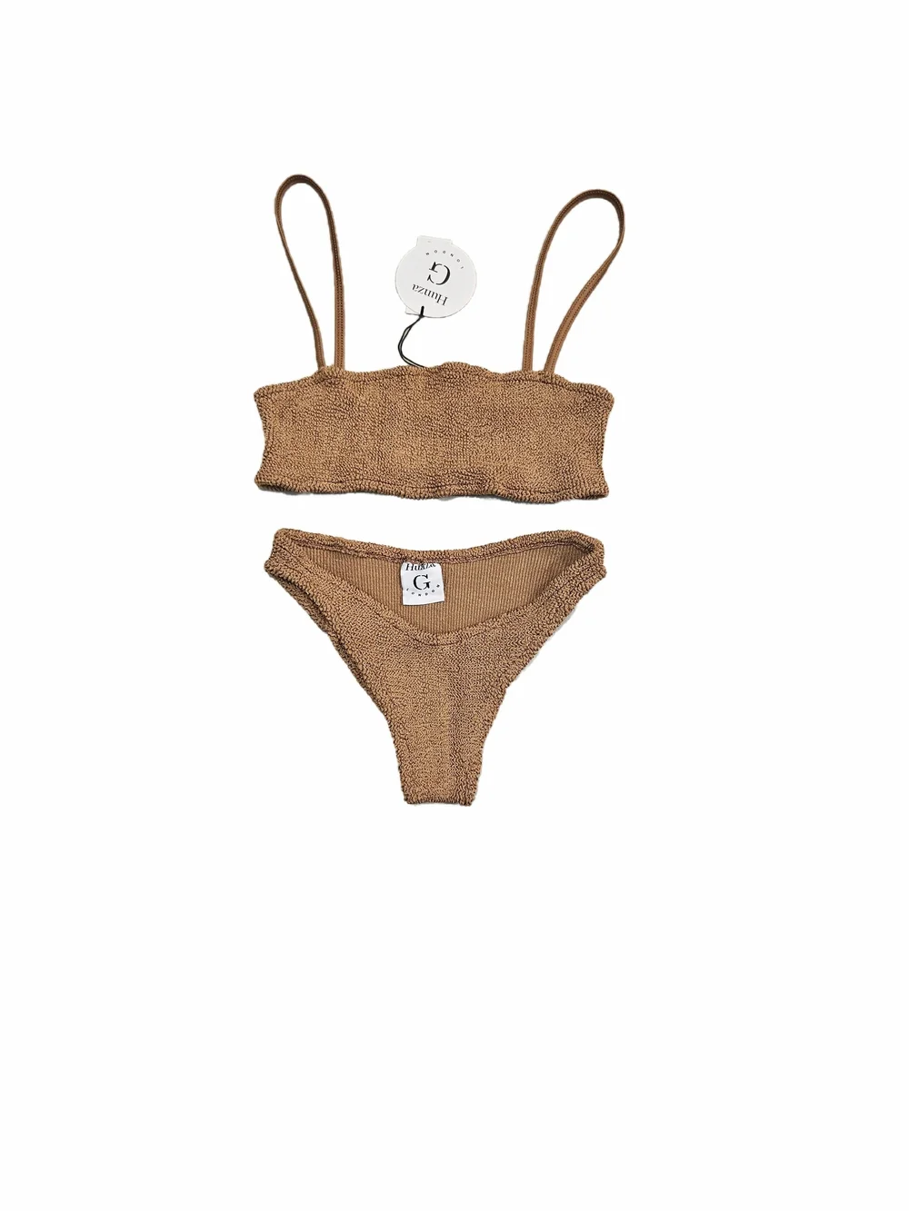 Hunza G Gigi Bikini Set - Metallic Cocoa one size NWT